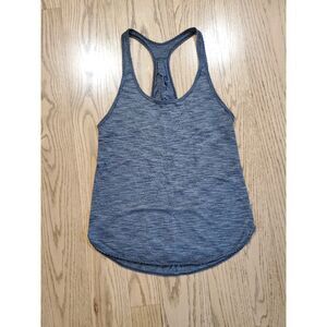 lululemon Womens 4 105F Singlet Scalloped Edges Heathered Black Athleisure